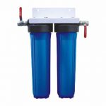 Two stage whole house water filter system for water filtration